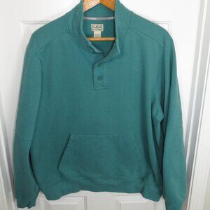 Men's L.L.Bean 1912 Sweatshirt Mock Button Neck XXL-REG Teal Green